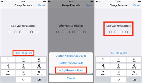 change iphone passcode to 4 digits|How to use a shorter 4.